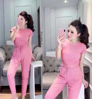 Sét Bộ Trơn Áo Croptop Cực Đẹp