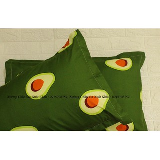 bộ chăn ga gối cotton poly quả bơ