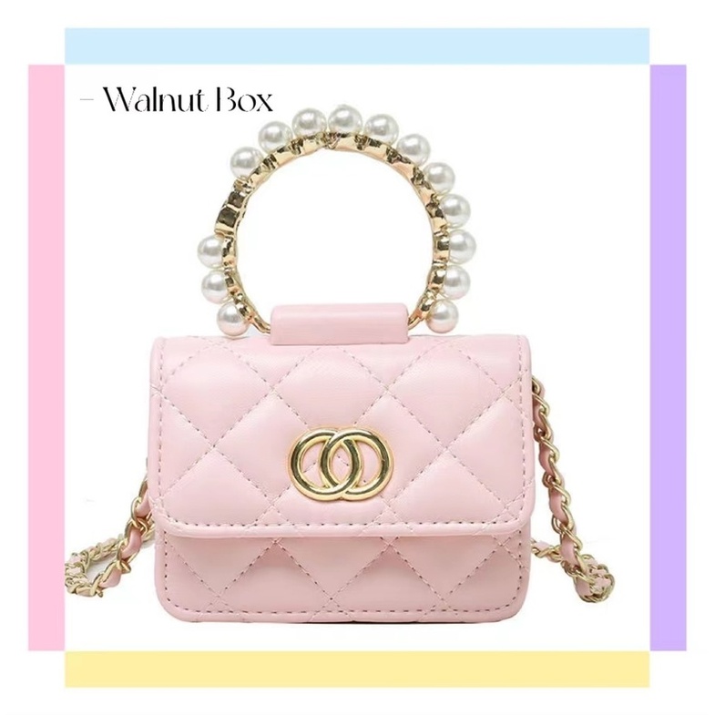 Túi Đeo Chéo Mini Đựng Điện Thoại Đính Ngọc Trai Sang Trọng