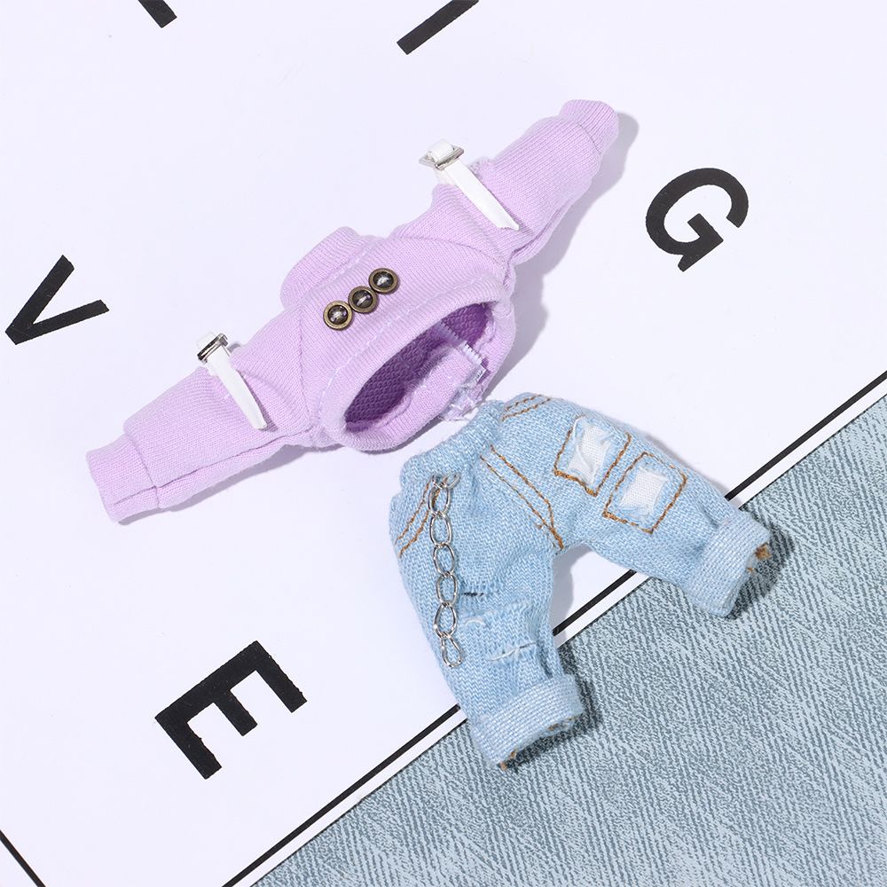 Phụ kiện áo khoác/quần jean rách/áo hoodie PU cho búp bê 1/12 chất lượng cao thời trang 19 kiểu tùy chọn cho trẻ em