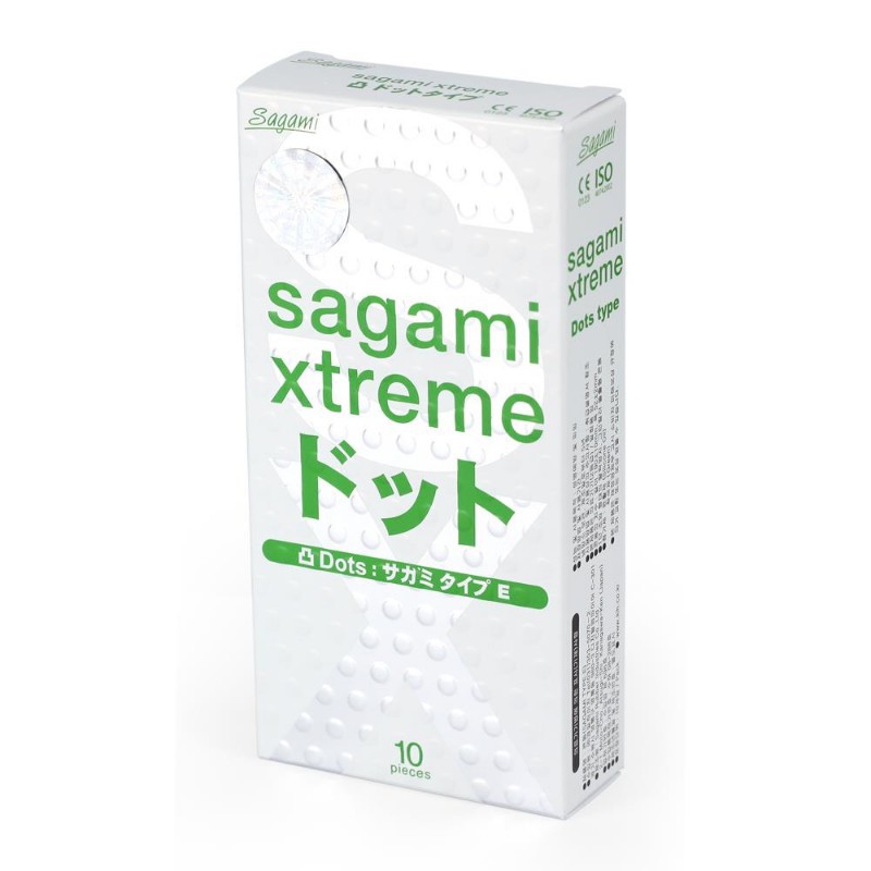 Bao cao su siêu mỏng, gân gai, kéo dài thời gian Sagami - hộp 10 chiếc - Nhật Bản