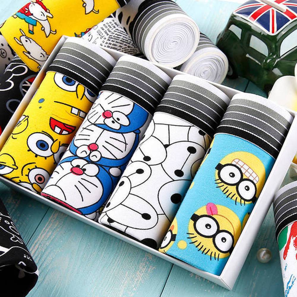 Set 4 Quần Lót Boxer In Hình Doraemon / Superman Cho Bé Trai