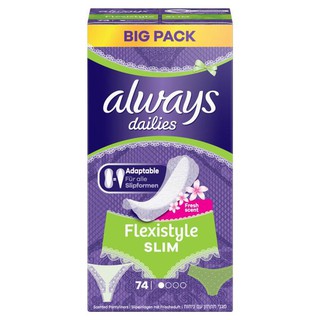 Băng vệ sinh ALWAYS Dailies Slim siêu mỏng, không cánh, dùng được quần lọt khe, gói 74 miếng