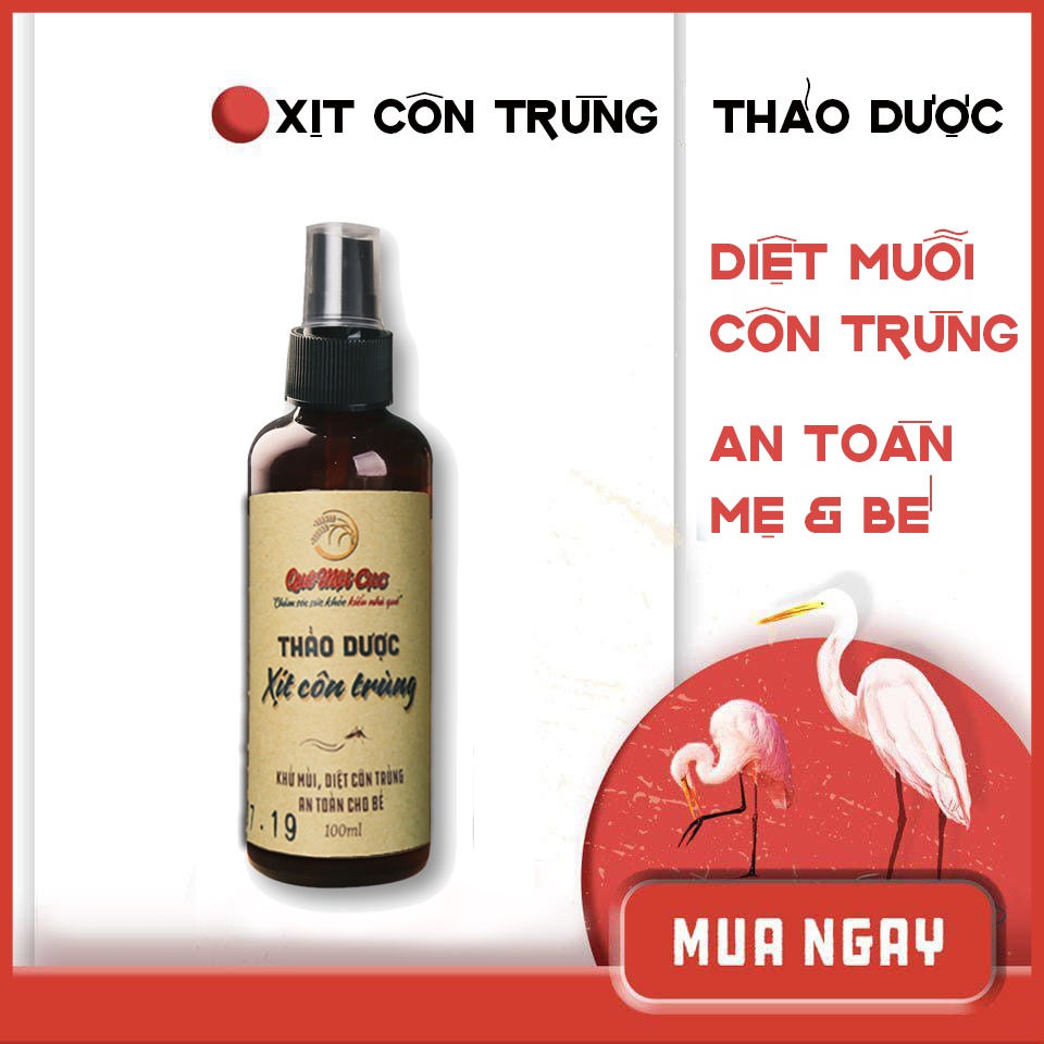 Xịt chống muỗi cho bé, thuốc diệt muỗi thảo dược QUÊ MỘT CỤC 100ml
