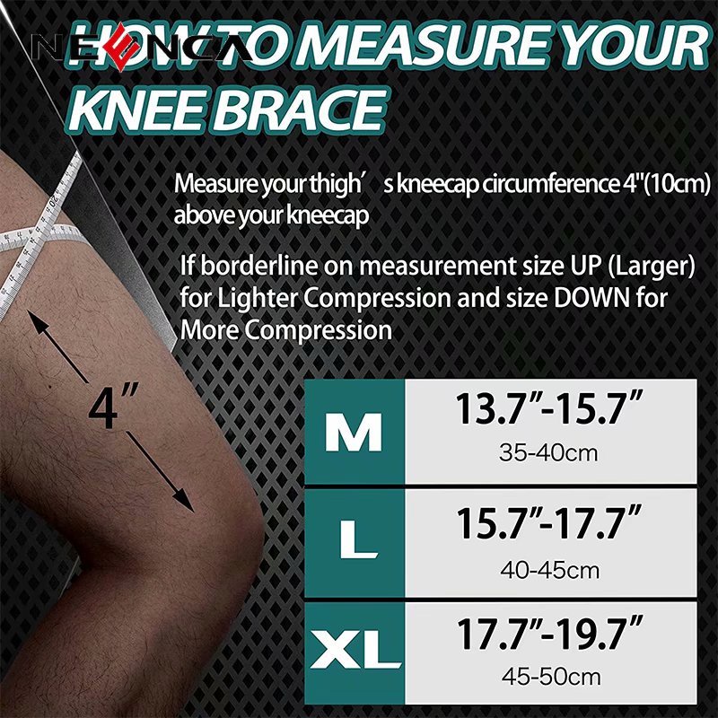 Băng đệm đầu gối NEENCA bằng silicone lò xo trợ lực chuyên dụng bảo vệ bánh chè tập gym/ bóng đá/ bóng rổ/ chạy bộ