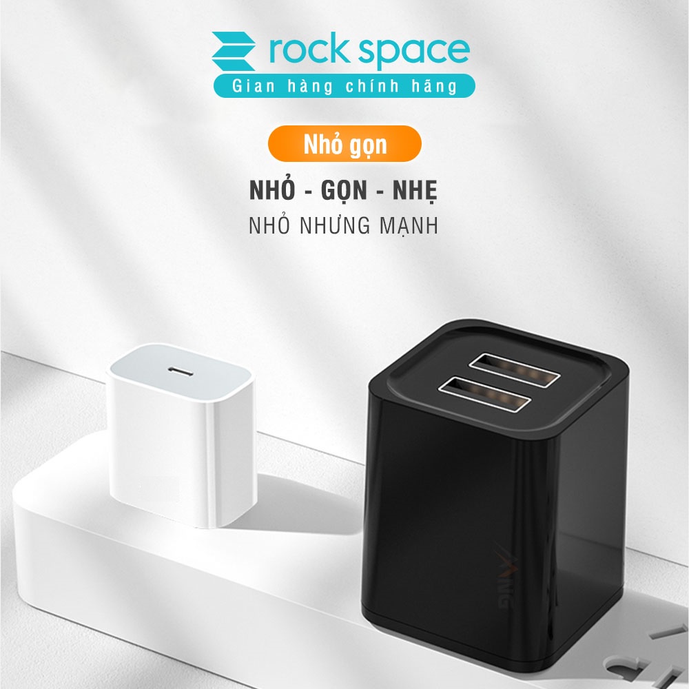 Củ sạc nhanh 20W Rockspace T18 Chuẩn PD cổng Type C không nóng máy hàng chính hãng  bảo hành 12 tháng