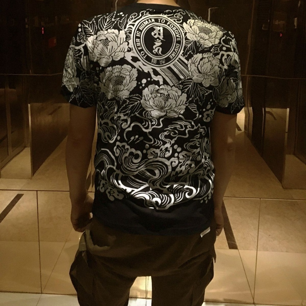 Áo Thun Tay Ngắn Dáng Ôm In Hình Đầu Hổ Phong Cách Trung Hoa Thời Trang Cho Nam