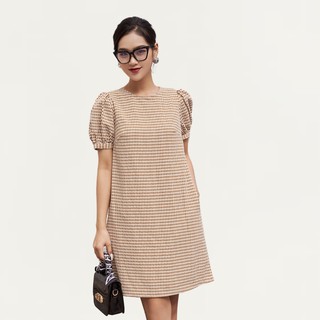 Đầm nữ công sở 92WEAR đủ màu, dáng suông kẻ caro DXA1233