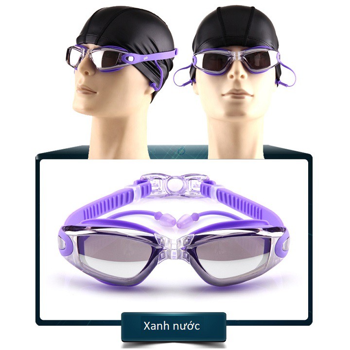 Kính bơi tráng gương chống nước, chống mờ, chống tia UV có bịt tai