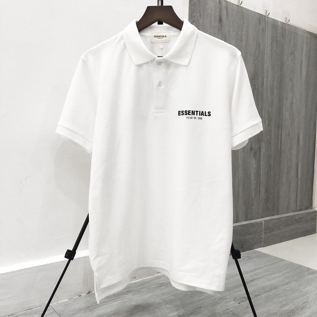 Áo polo nam ESSENTIALS ngắn tay cổ bẻ in hoạ tiết co dãn thoáng mát siêu hót mùa hè