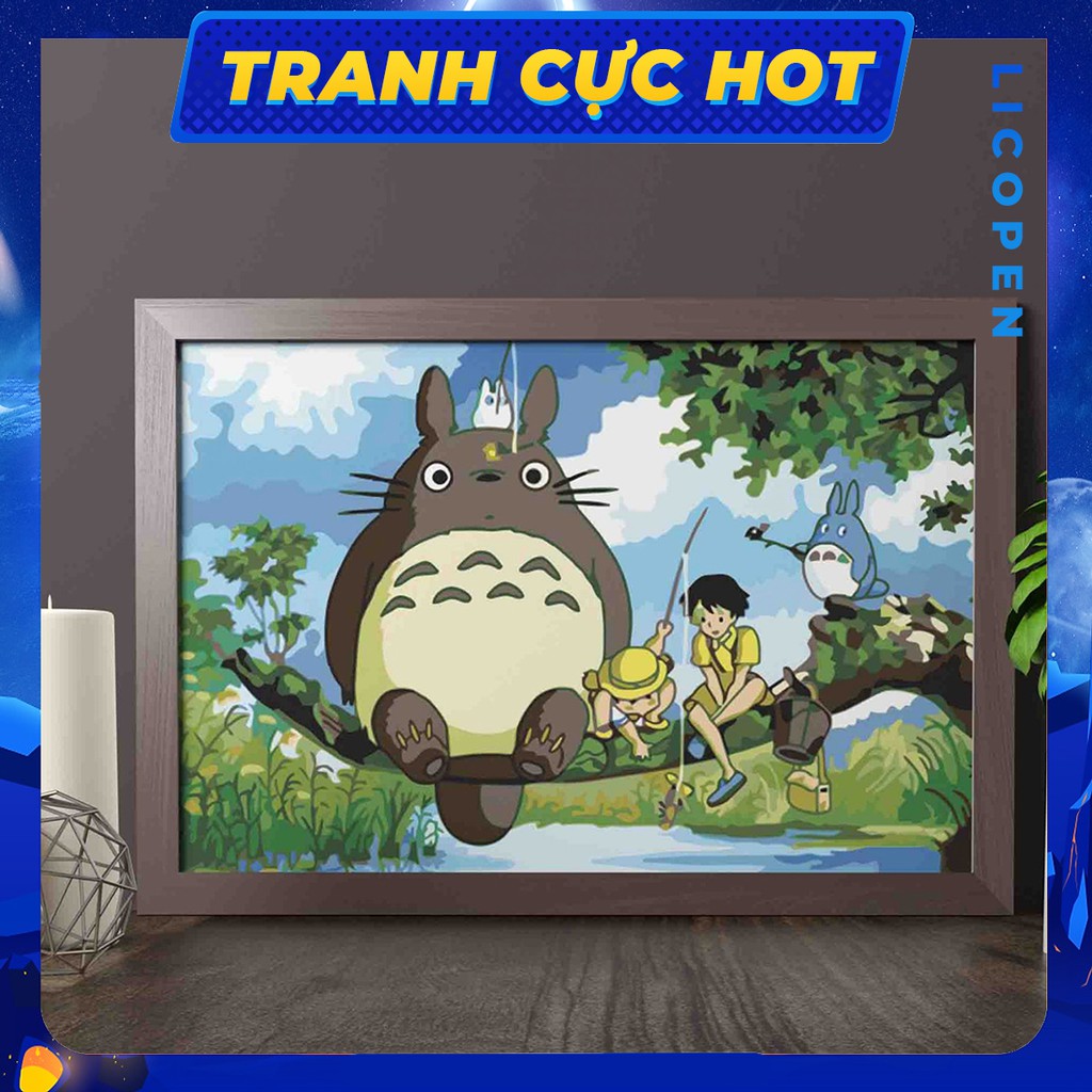 [CÓ SẴN] Tranh Tô Màu Theo Số Licopen - Tranh Totoro - MS328