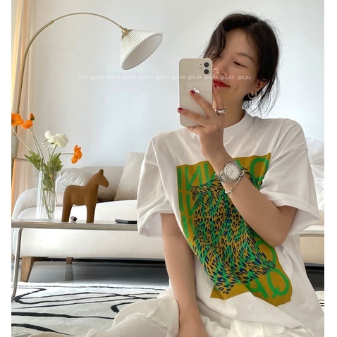 Áo Thun Tay Ngắn Dáng Rộng In Hình Thời Trang Cho Nữ