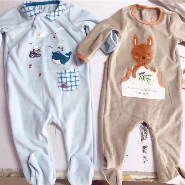 Sleepsuit cho bé trai bé gái nỉ băng lông dễ thương Nga Fish BD-MATT+ BD-impi