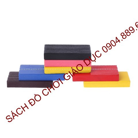 Domino gỗ nhiều màu 120 chi tiết