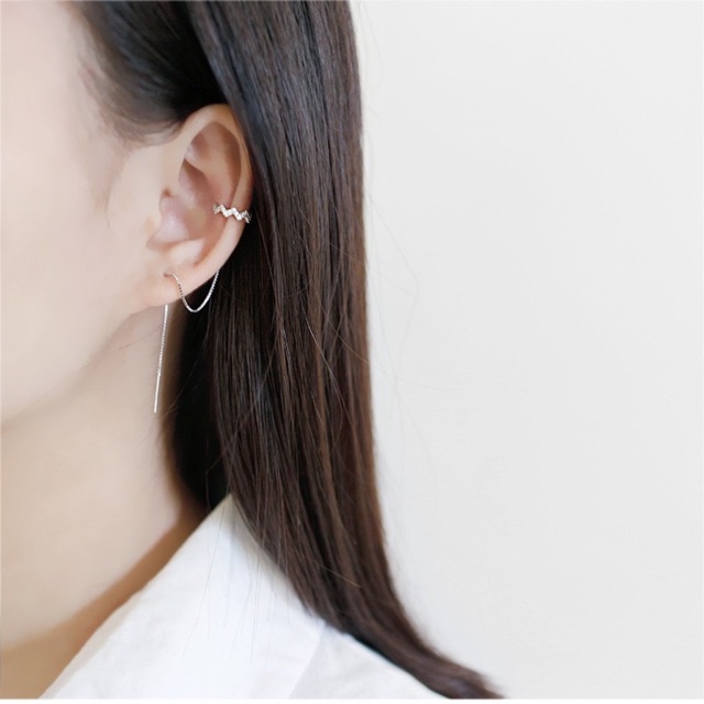Khuyên tai, hoa tai, bông tai bạc S925 ( có khắc dấu S925) kẹp vành tai 1 chiếc cá tính đẹp, độc, lạ
