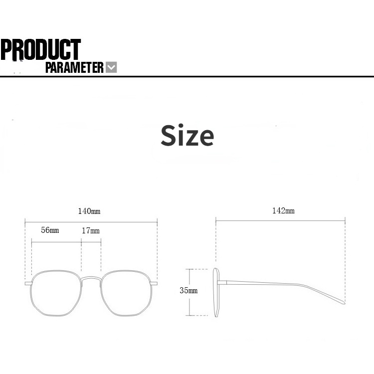 Thời trang Nam và Nữ Kính râm Kính râm kim loại không gọng Kính chống nắng Kính lái xe UV400
