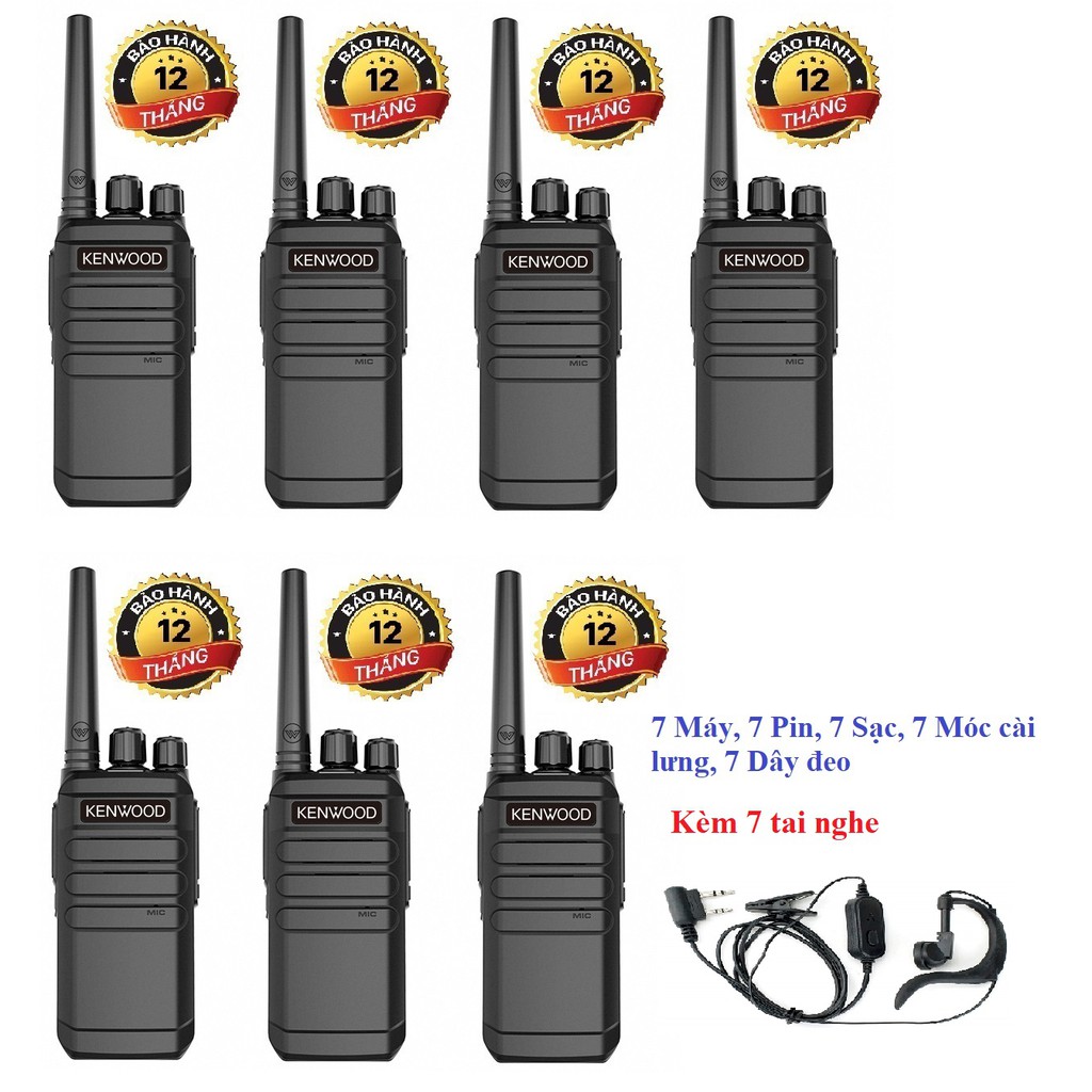 Bộ 7 Bộ đàm Kenwood TK6630 (Nhỏ gọn,Pin sử dụng trên 15 tiếng, Siêu bền bỉ, không lo bảo hành, cự ly liên lạc xa)