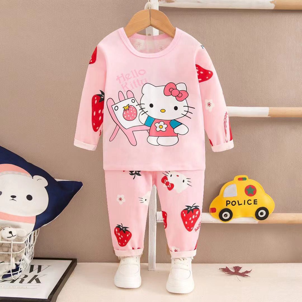 [GIÁ SỈ]Bộ dài tay cho bé gái hàng Quảng Châu xuất Hàn hãng QiQi, Đồ bộ bé gái 2-8 tuổi vải cotton co giãn 4 chiều