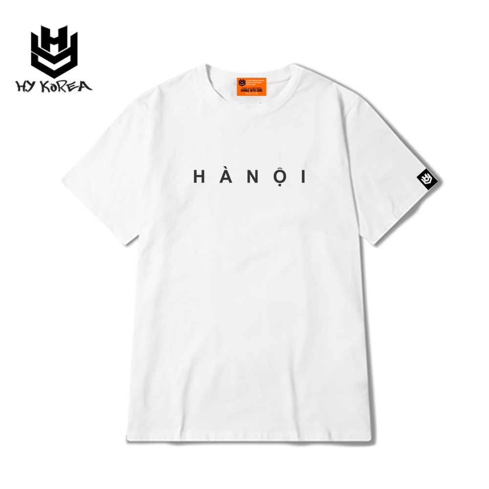 Áo Thun Tay Lỡ Cotton 100 Nam Nữ HY Korea Form Rộng In Hình Hà Nội 573.