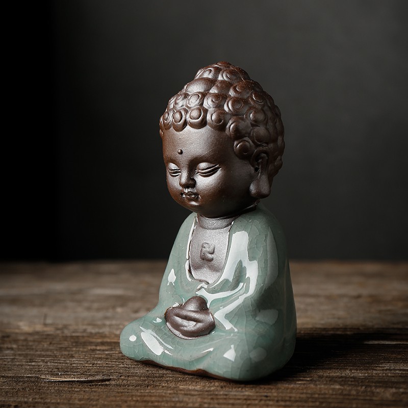 KHUYẾN MÃI LỚN Tượng Phật Gốm Xanh Thiền Ngồi