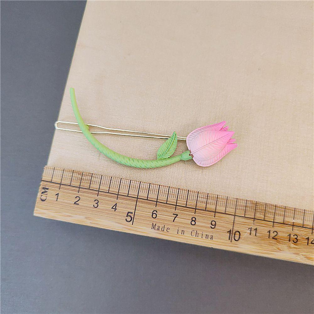 FORBETTER Kẹp Tóc Hình Hoa Tulip Ngọt Ngào Đơn Giản Cho Nữ
