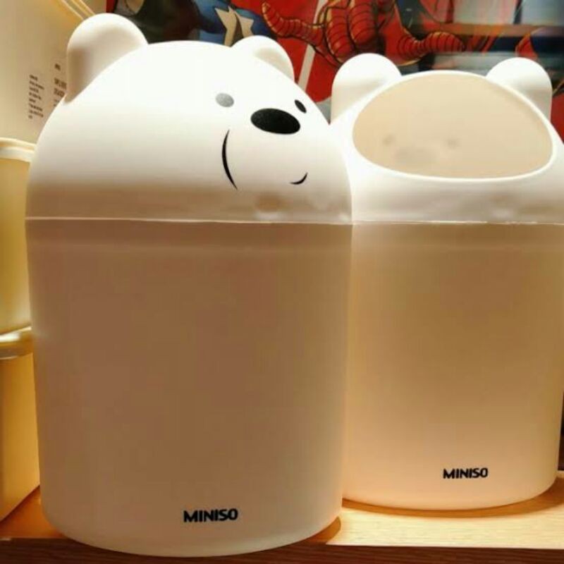 Miniso Thùng Rác Mini Để Bàn Hình Gấu Đáng Yêu