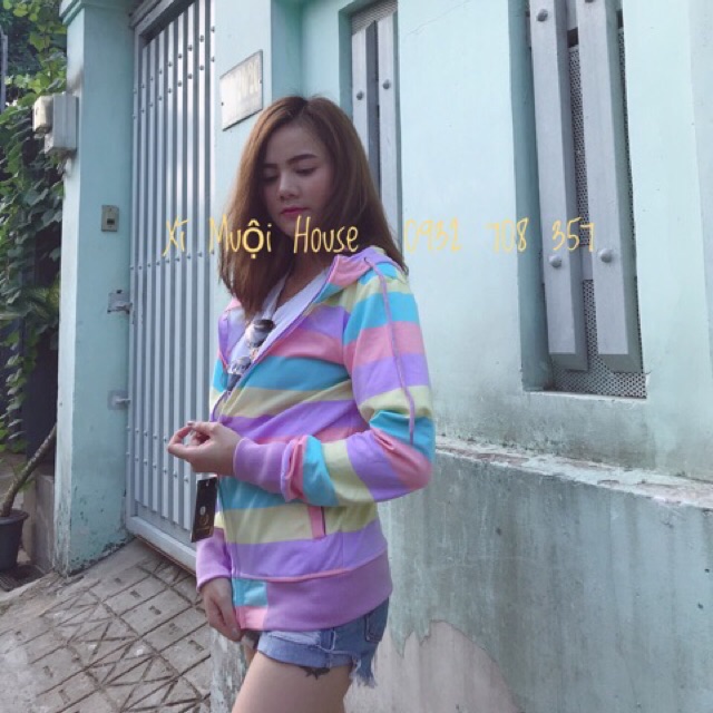 Áo khoác sọc cầu vồng | BigBuy360 - bigbuy360.vn