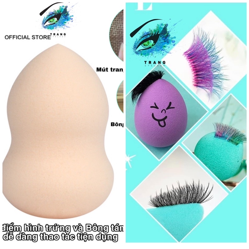 Bông mút dùng tập gắn mi nối / Nối mi Lash Art ( nối mi trang trí nghệ thuật ) hoặc make up, tán kem nền makeup
