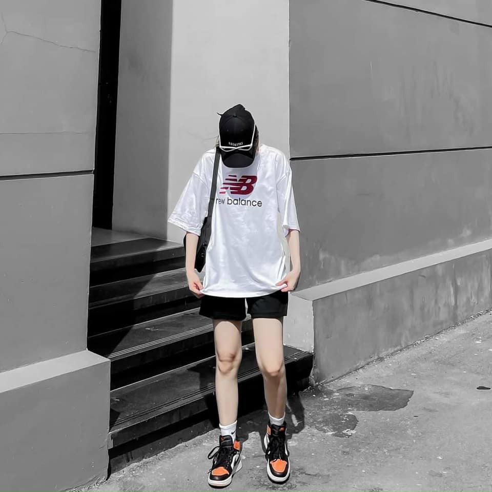 Áo Thun In Chữ NB Áo thun tay lỡ form rộng Unisex 38-65kg Nam Nữ  [VIDDEO+ẢNH THẬT]