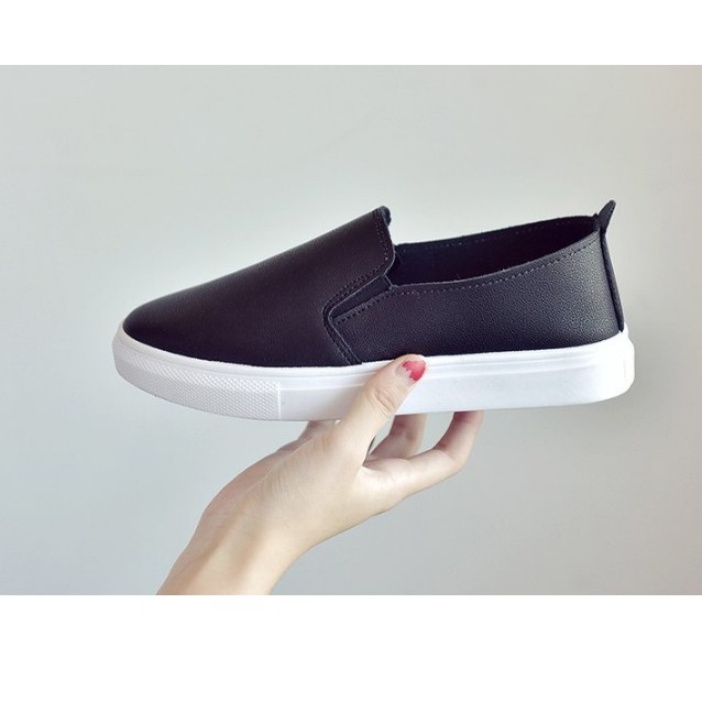 [SIÊU ÊM CHÂN] Giày slip on nữ da trơn đế thấp S150 dẻo dai, che nắng, di chuyển nhiều, đàn hồi tốt