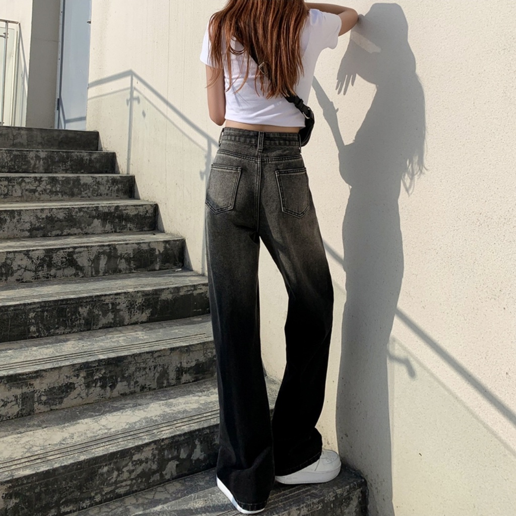 Quần Jean Rách Đùi Cá Tính ❤ Quần Bò Ống Rộng ,Quần Baggy Dáng Cao
