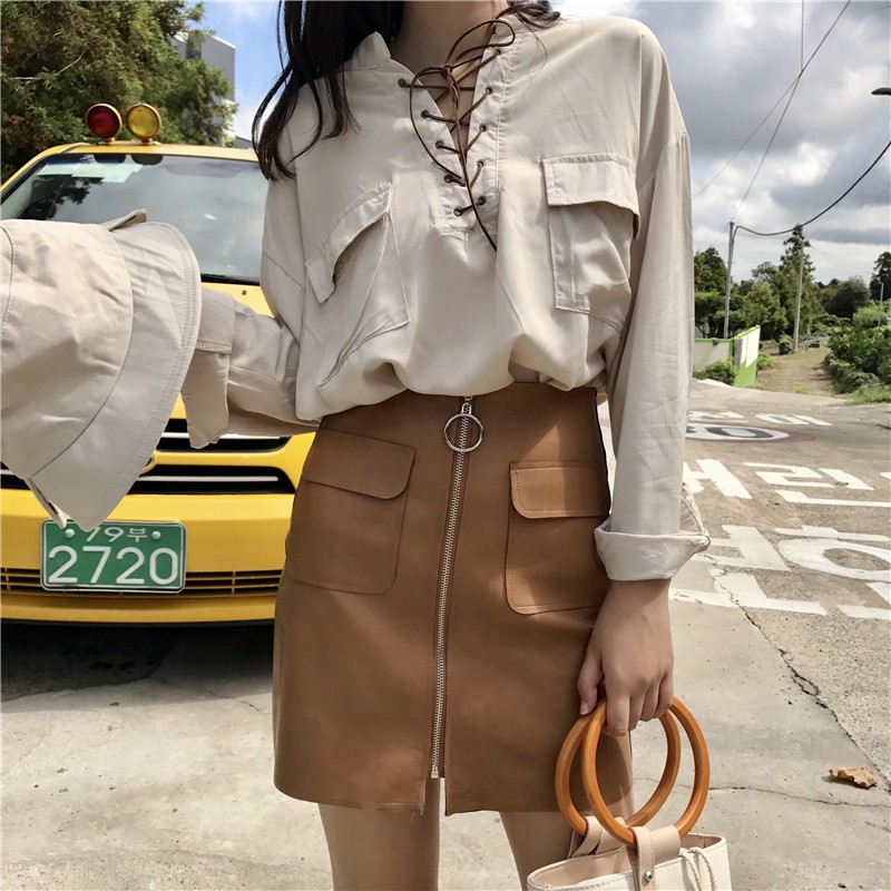 Chân váy da dáng ôm mini Emilyshop