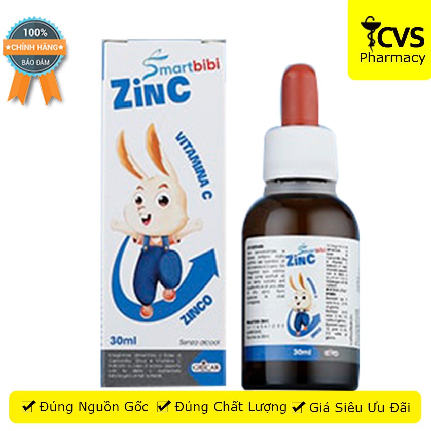 SMARTBIBI ZINC 30ml - bổ sung kẽm và vitamin C cho trẻ - Cvspharmacy