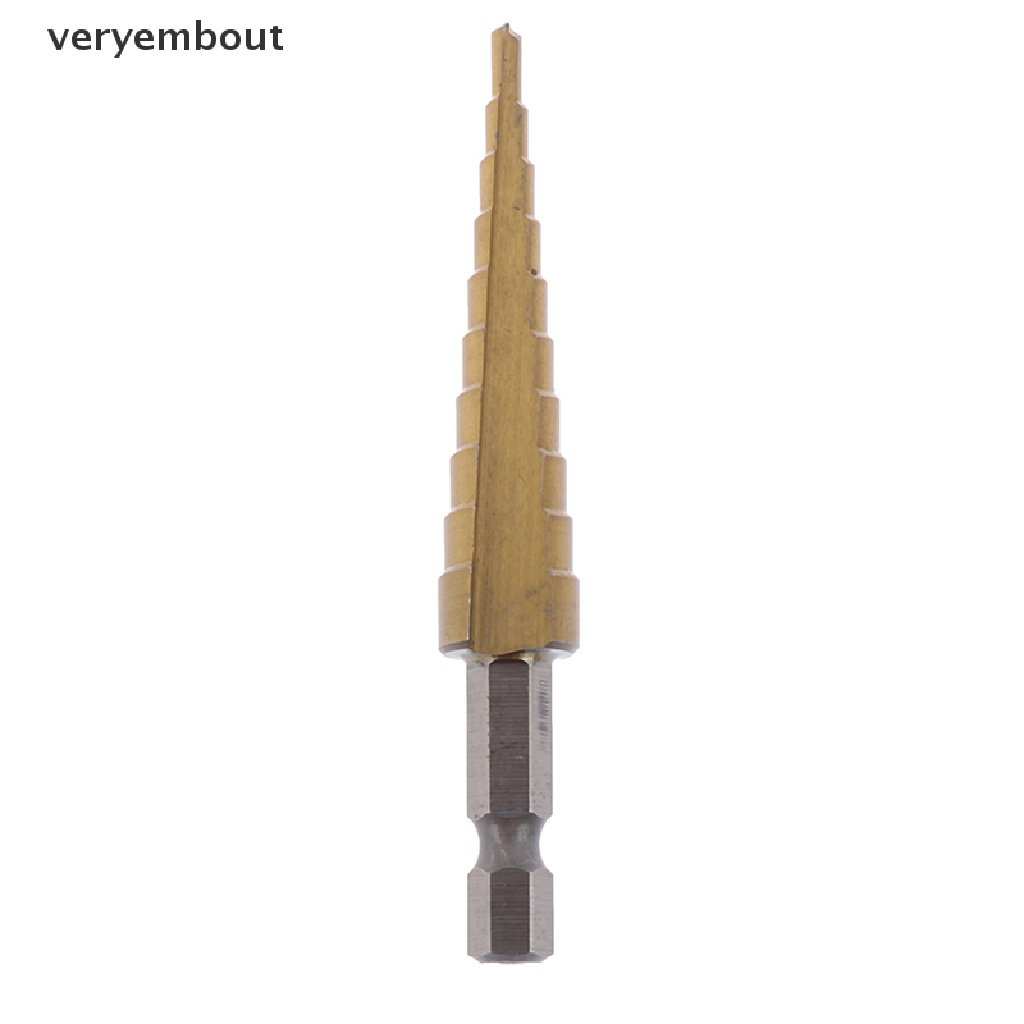 【ut】 3-12mm Coated Stepped Drill Bits Hex Handle Drill Bit Metal Drilling Power Tool .