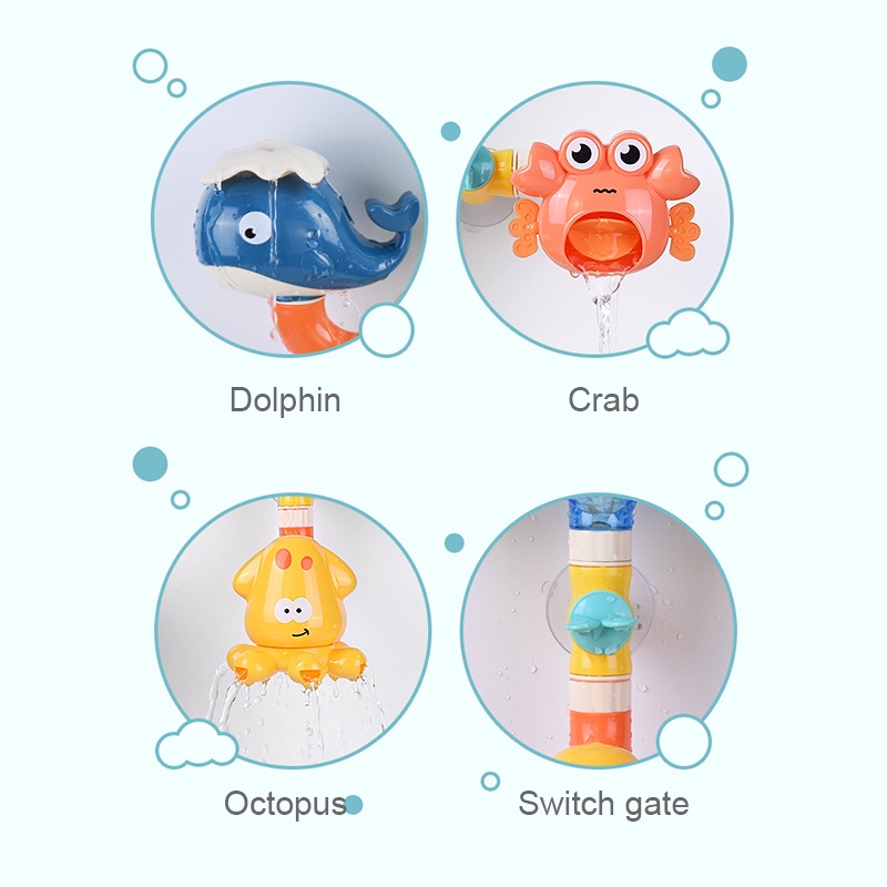 ZHAN QI TOYS Bộ đồ chơi lắp ráp vòi phun nước  phối động vật hoạt hình dễ thương cho bé