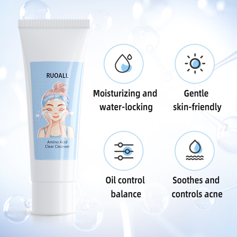Sữa rửa mặt tạo bọt RUOALL Amino làm sạch da chất lượng cao dung tích 50ml