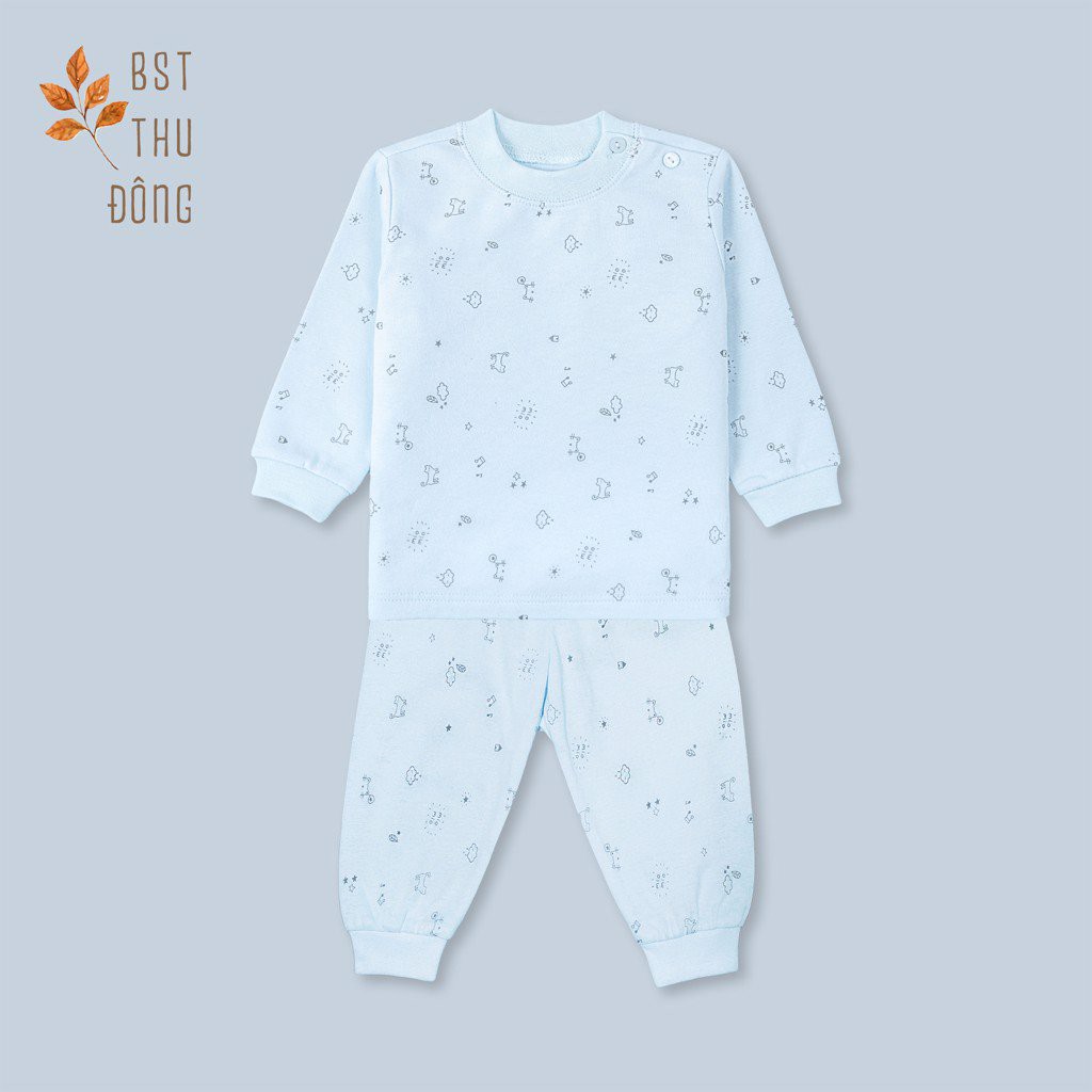 [MIO DÀY] Bộ quần áo Miomio dài tay cài vai dày 100% cotton