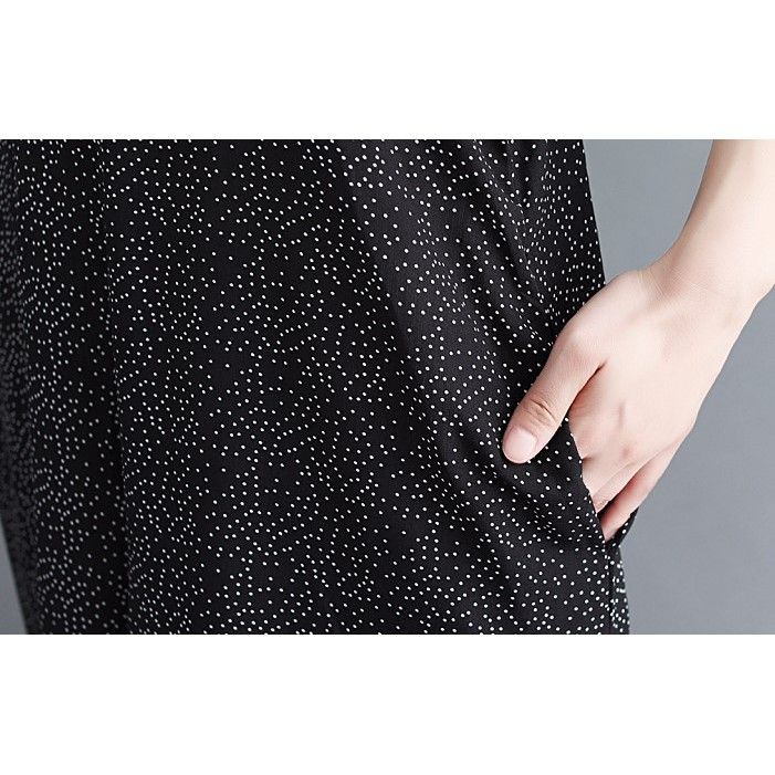 [ORDER] Quần yếm nữ bigsize ống rộng họa tiết đen chấm bi (fit 70kg) - Có ảnh thật | BigBuy360 - bigbuy360.vn