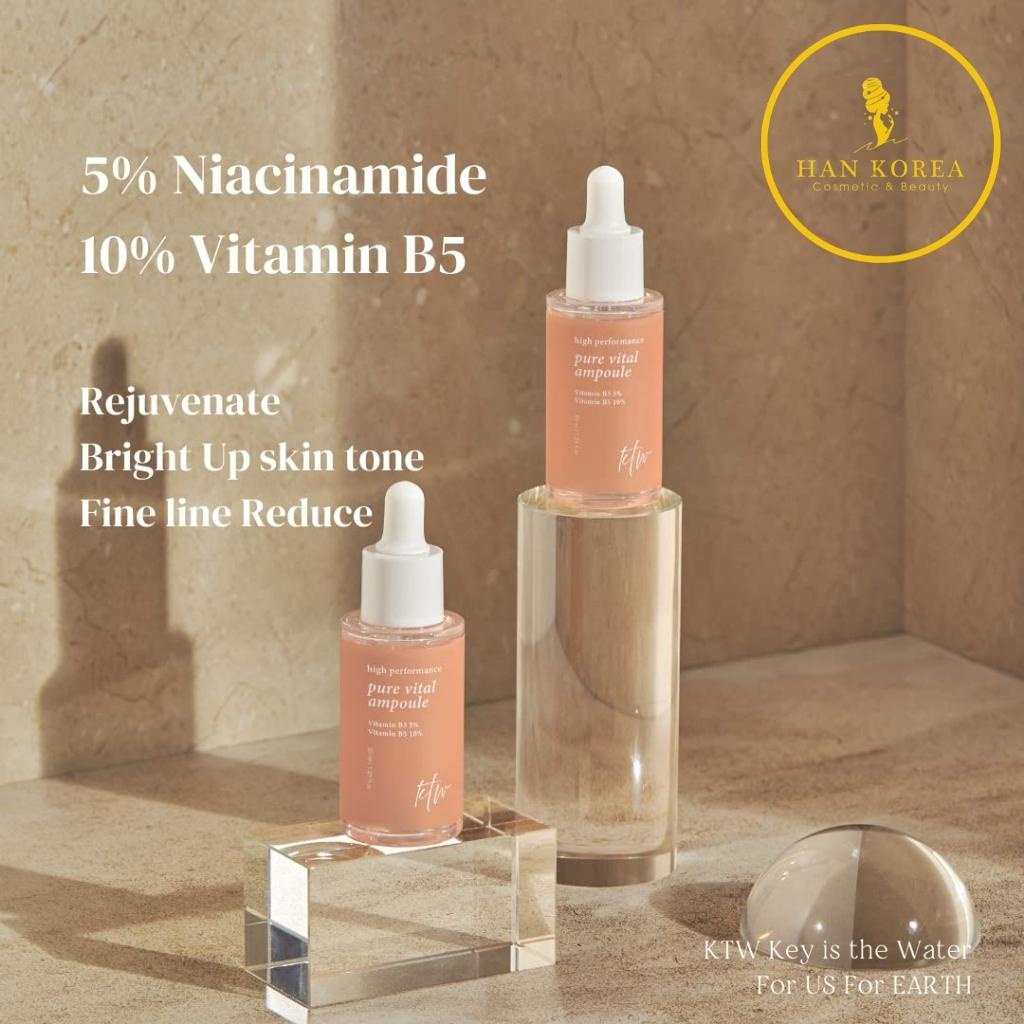 Pure Vital Ampoule 30ml, Serum B3 + B5, Serum dưỡng trắng, dưỡng ẩm, mờ thâm nám, chống lão hóa, phục hồi da HÂN KOREA