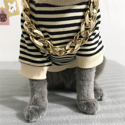 Vật nuôi Vòng cổ vàng mèo cổ chó cổ treo đồ pháp đấu dây chuyền vàng lớn cổ áo chụp ảnh thiết bị mát mẻ đạo cụ