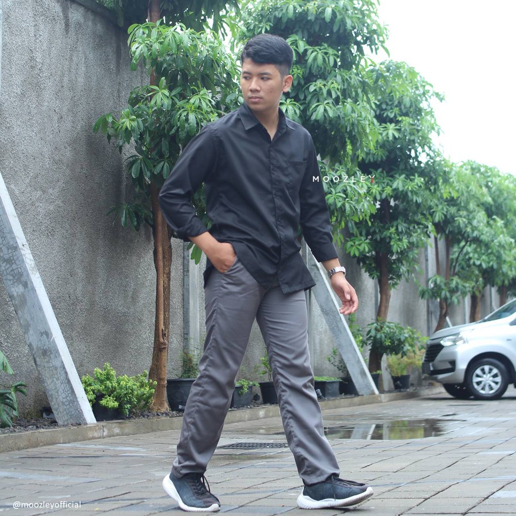 Áo Sơ Mi Nam Dài Tay Màu Đen Size Lớn