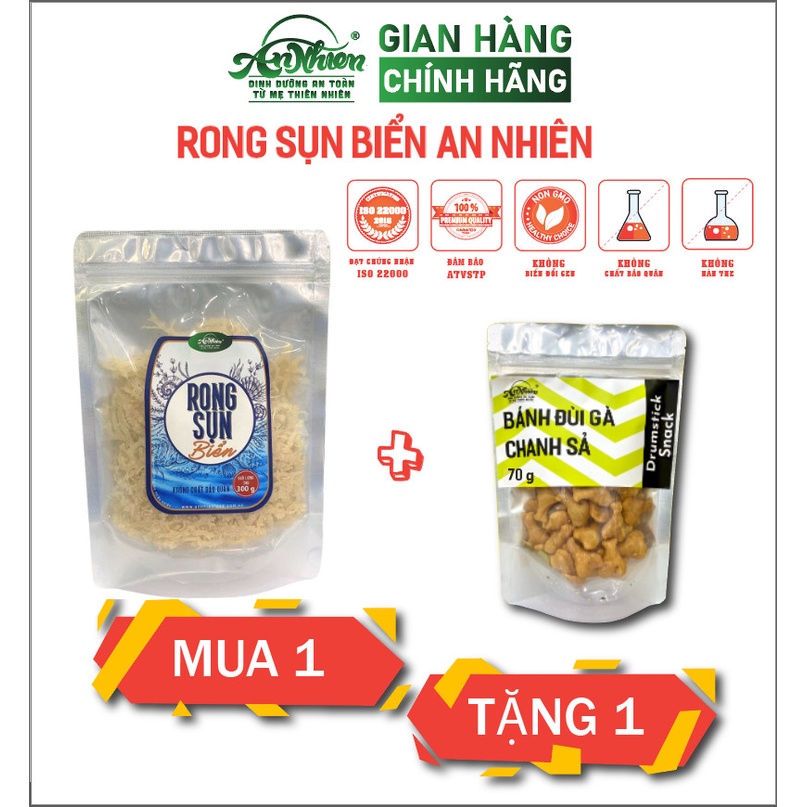 RAU SẠCH, Rong Sụn Biển An Nhiên 300g TẶNG 1 BÁNH ĐÙI GÀ CHANH SẢ 70G