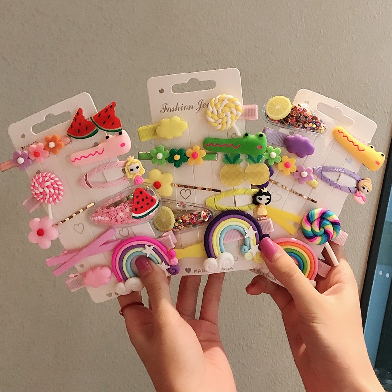 Set 10 Kẹp Tóc Hình Trái Cây Dễ Thương Cho Bé Gái