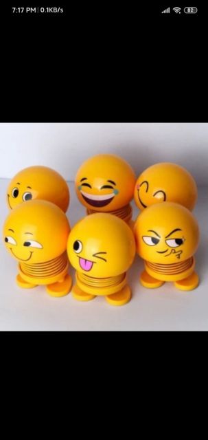 THÚ NHÚN LÚC LẮC 6 SẮC THÁI EMOJI GẮN TRANG TRÍ XE HƠI