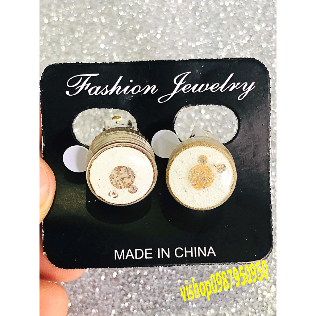 1 đôi Khuyên tai LED phát sáng độc đáo bông tai phát sáng khuyên tai đèn led dạng tròn