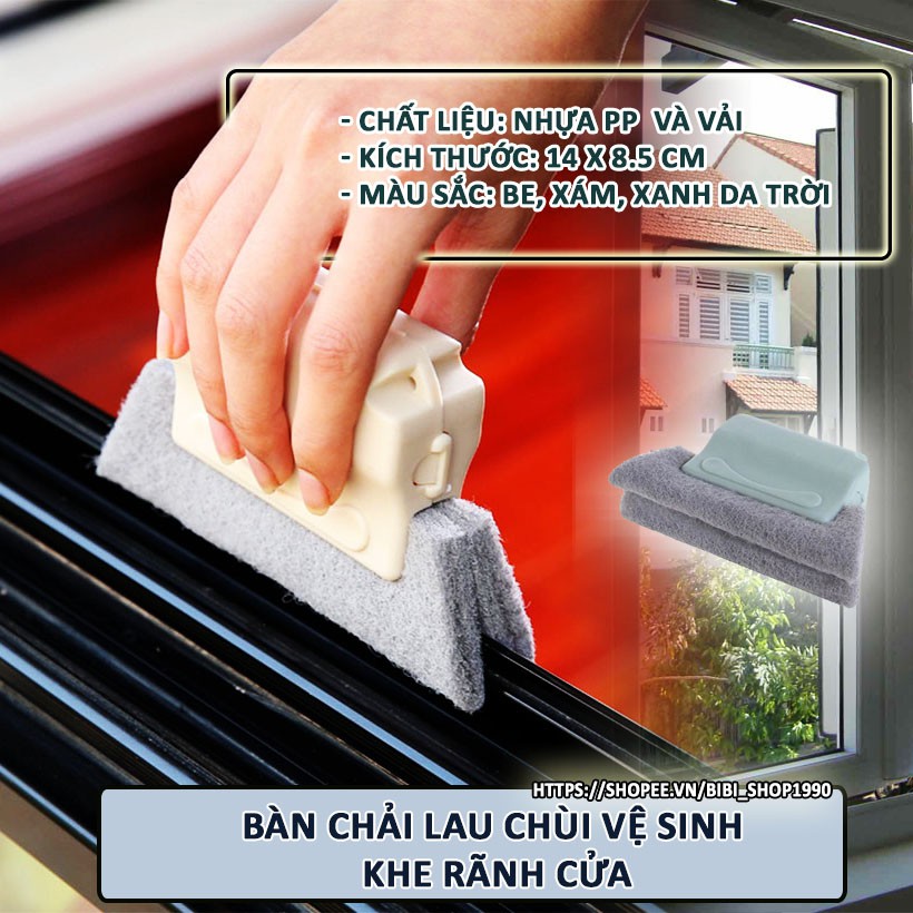 Bàn chải lau chùi vệ sinh khe rãnh cửa sổ thiết kế dạng kẹp thông minh tiện lợi