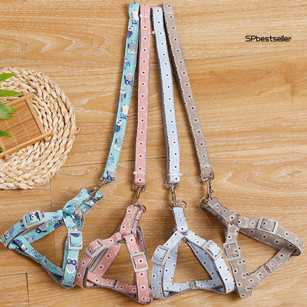Dây đeo ngực cho thú cưng có dây kéo họa tiết dễ thương tiện lợi