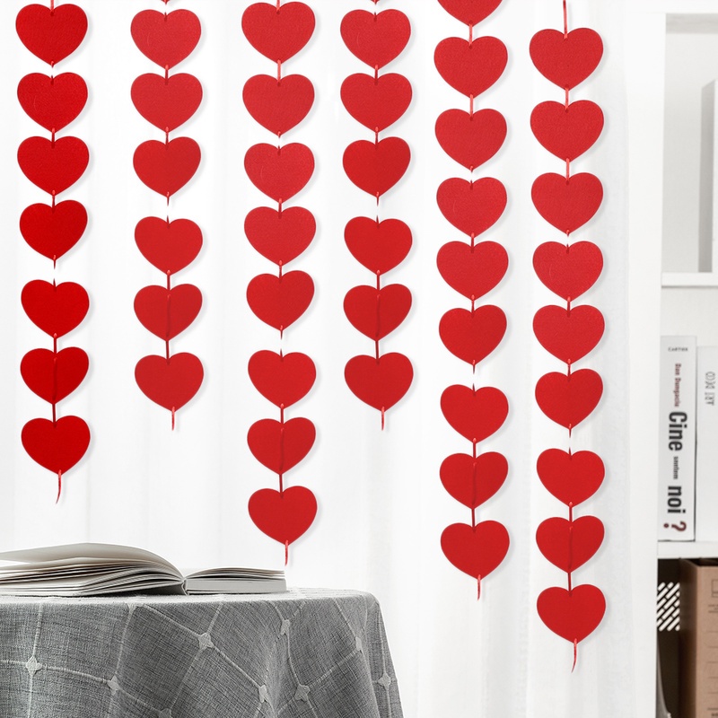 Set 16 Phụ Kiện Rèm Cửa Hình Trái Tim Trang Trí Tiệc Cưới / Valentine