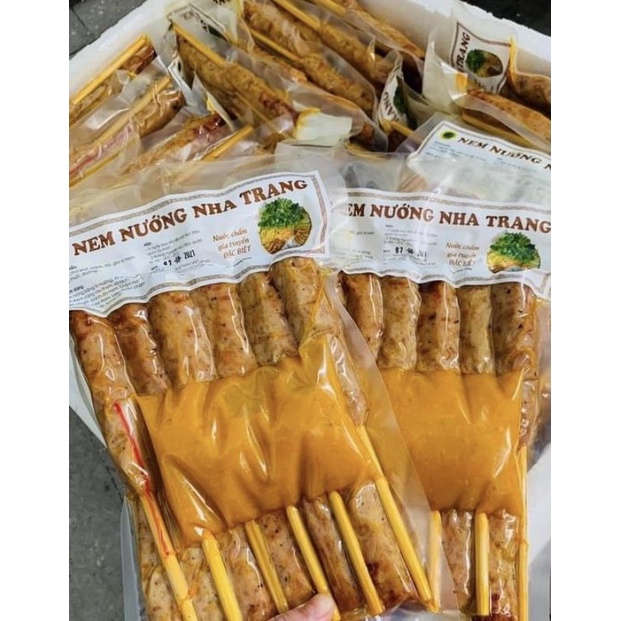 Nem nướng Nha Trang Nơm Việt kèm nước chấm 500gr ❤️SHIP HOẢ TỐC HÀ NỘI ❤️ có 2 loại: nem que gồm 12 và nem phên