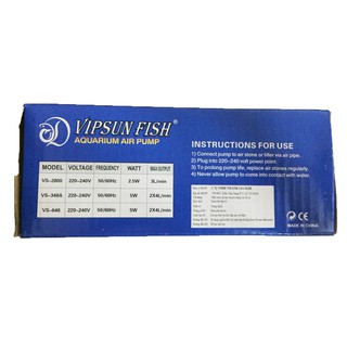MÁY SỤC SỦI KHÍ OXY 2 VÒI VIPSUN FISH VS-348A